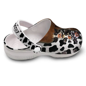 Custom Surprised Cow Clogs Shoes
