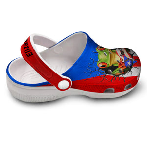 Puerto Rico Flag Crack Personalized Clog Shoes