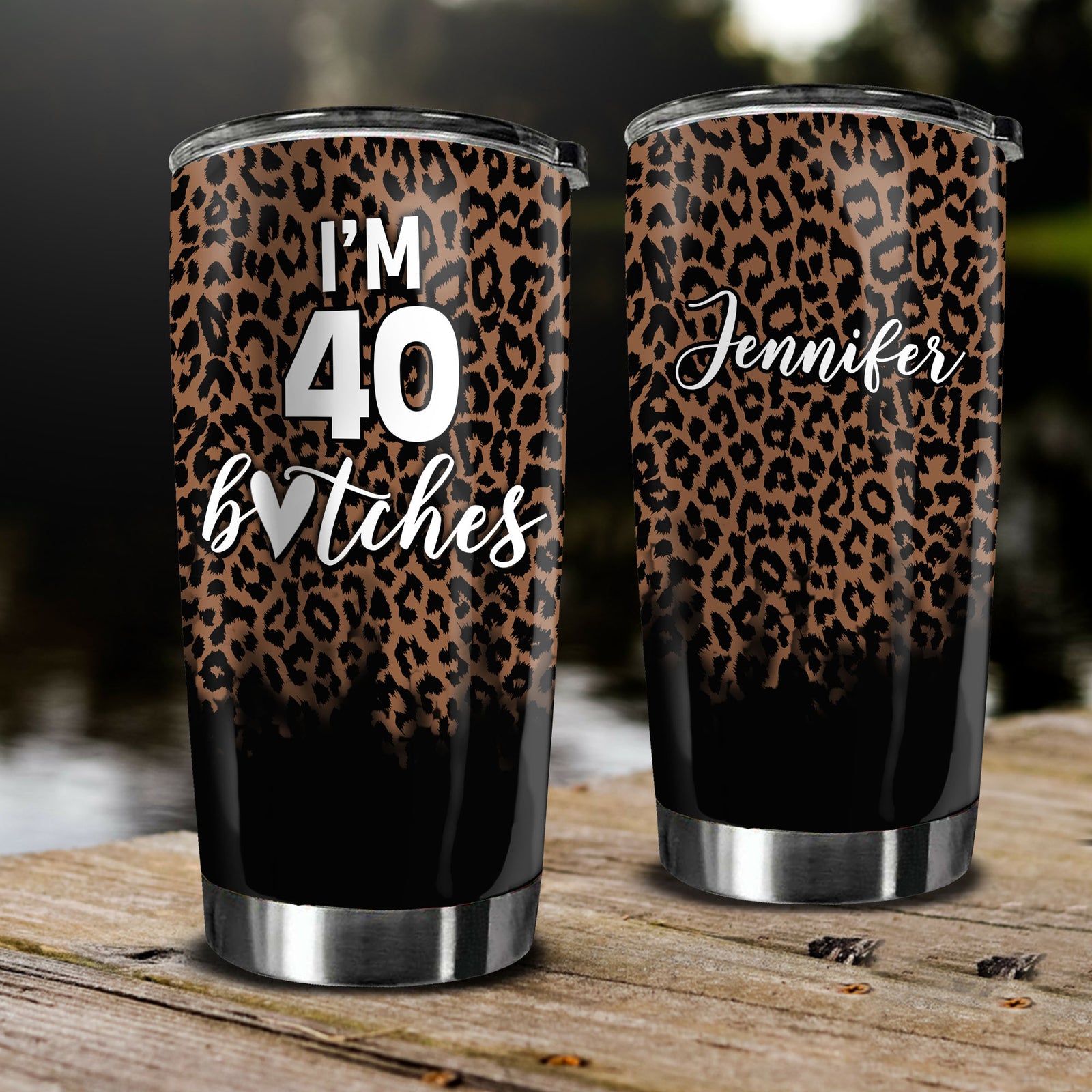 Women Funny Birthday Gifts Personalized Tumbler With Leopard Print - Tumbler Birthday Teezalo