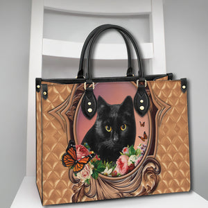 Cat Lover Personalized Leather Handbag With Photo 2