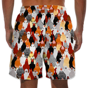 Many Chickens Men Beach Shorts
