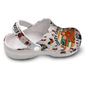 Crazy Chicken Lady Personalized Clogs Shoes