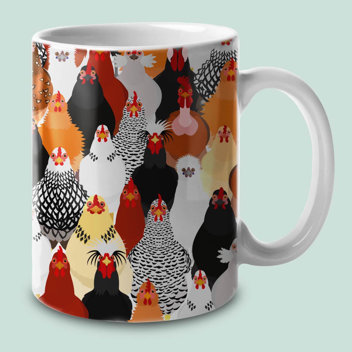 Custom Chicken Coffee Mug, Cute Chicken Gift