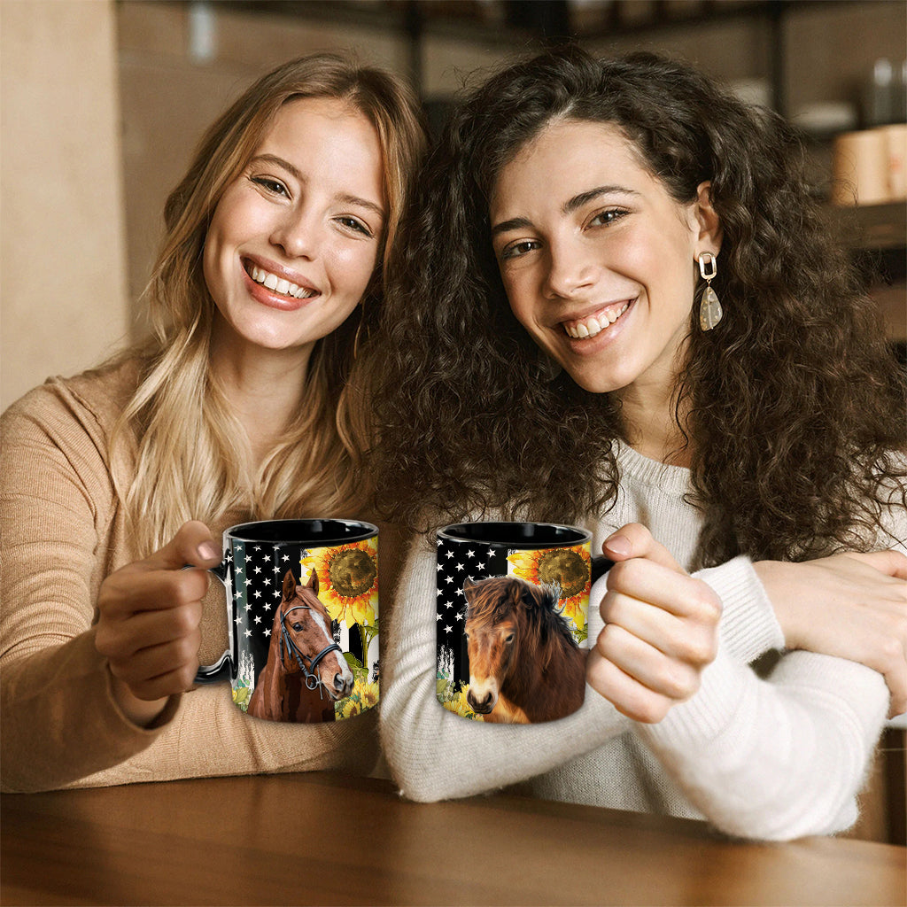 Custom Horse Flower Mug With Photo