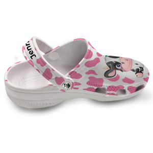 Just A Girl Who Loves Cows Personalized Clogs Shoes, Gift For Cow Lovers
