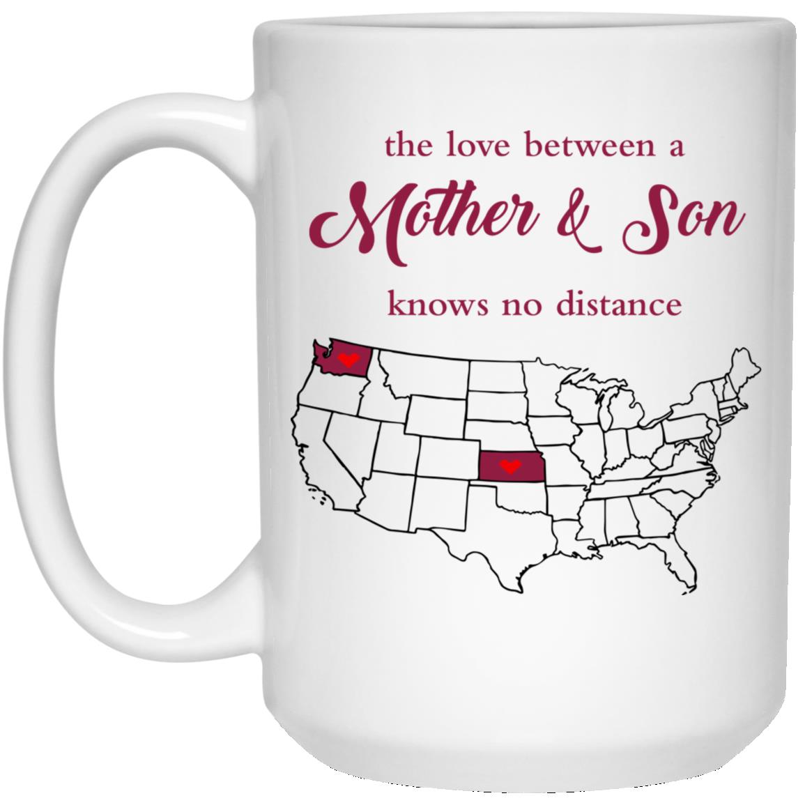 Kansas Washington The Love Between Mother And Son Mug - Mug Teezalo