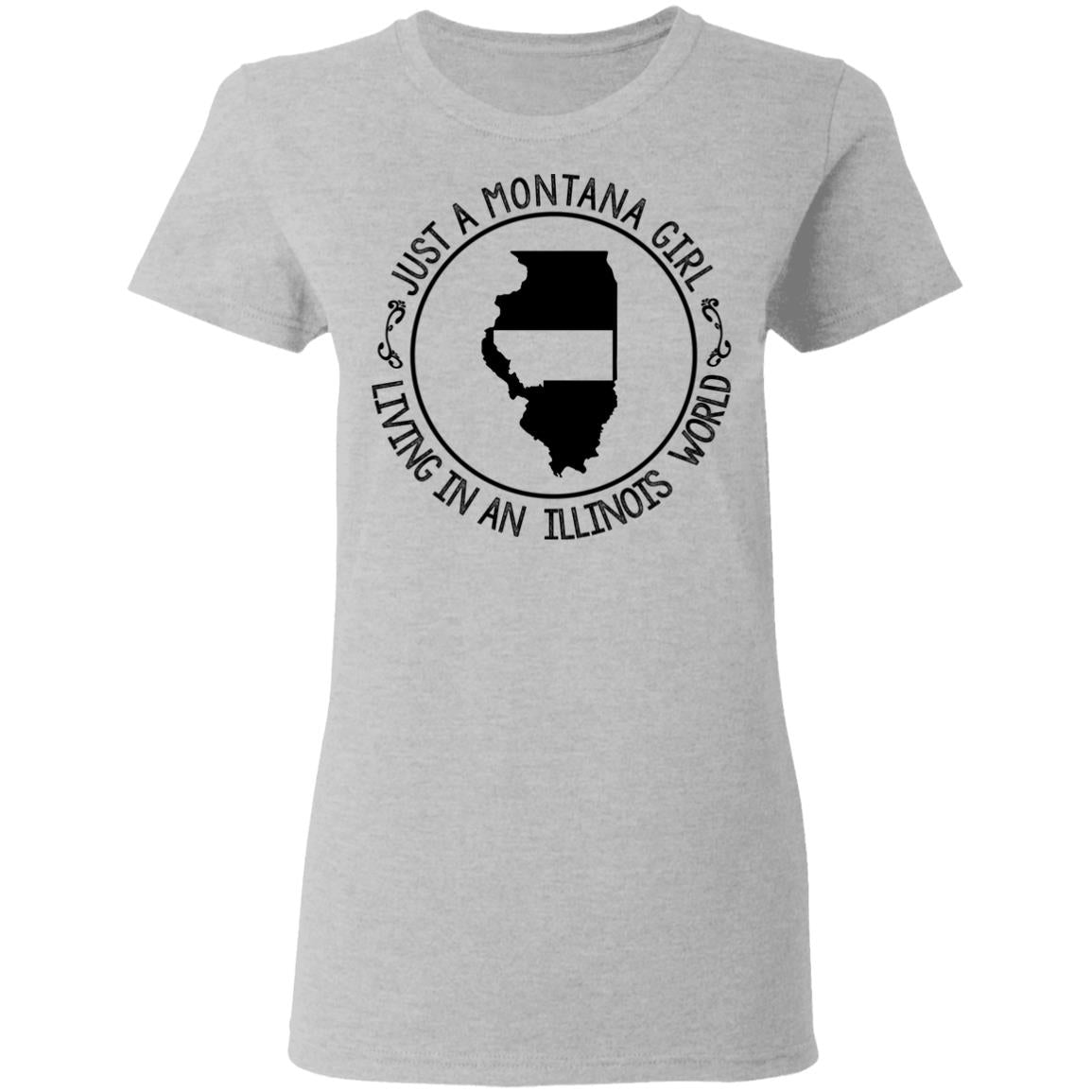 Montana Girl Living In Illinois World Hoodie - Hoodie Teezalo