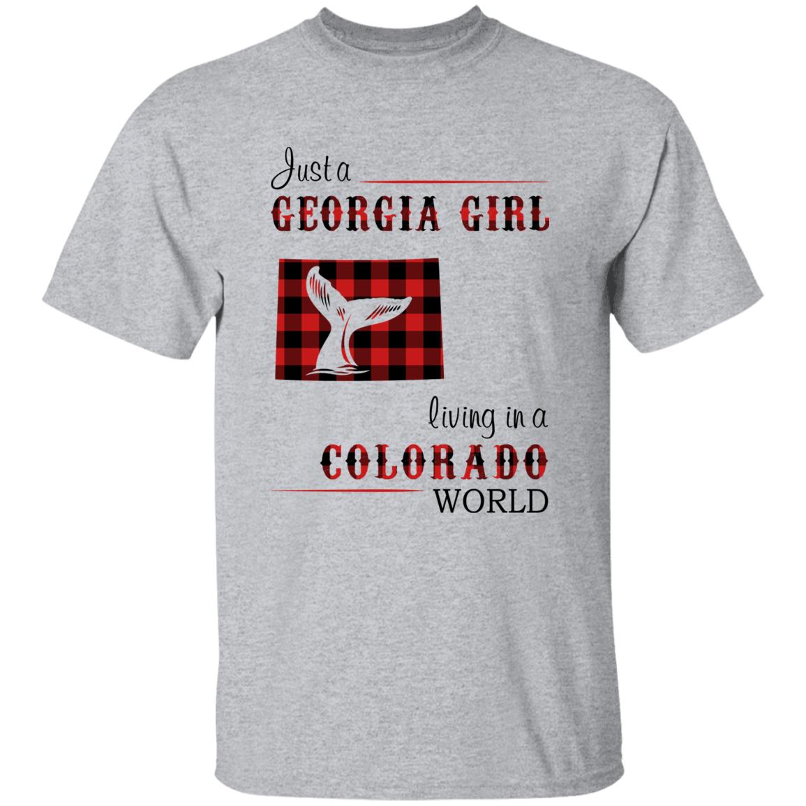 Just A Georgia Girl Living In A Colorado World T-shirt - T-shirt Born Live Plaid Red Teezalo
