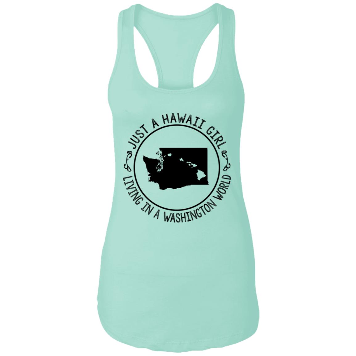 Just A Hawaii Girl Living In A Washington World Hoodie - Hoodie Teezalo