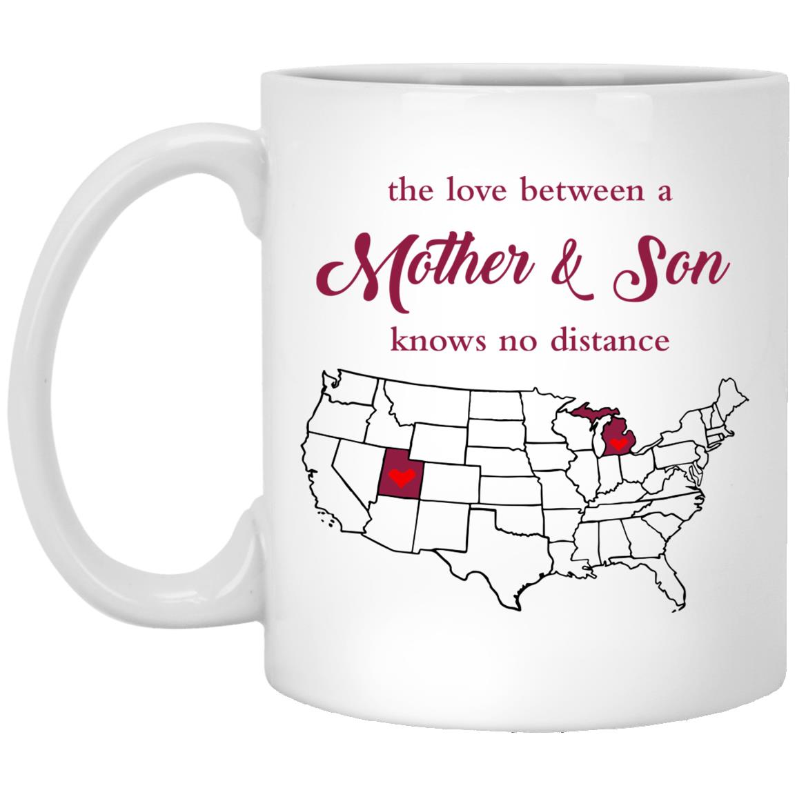 Michigan Utah The Love Between Mother And Son Mug - Mug Teezalo