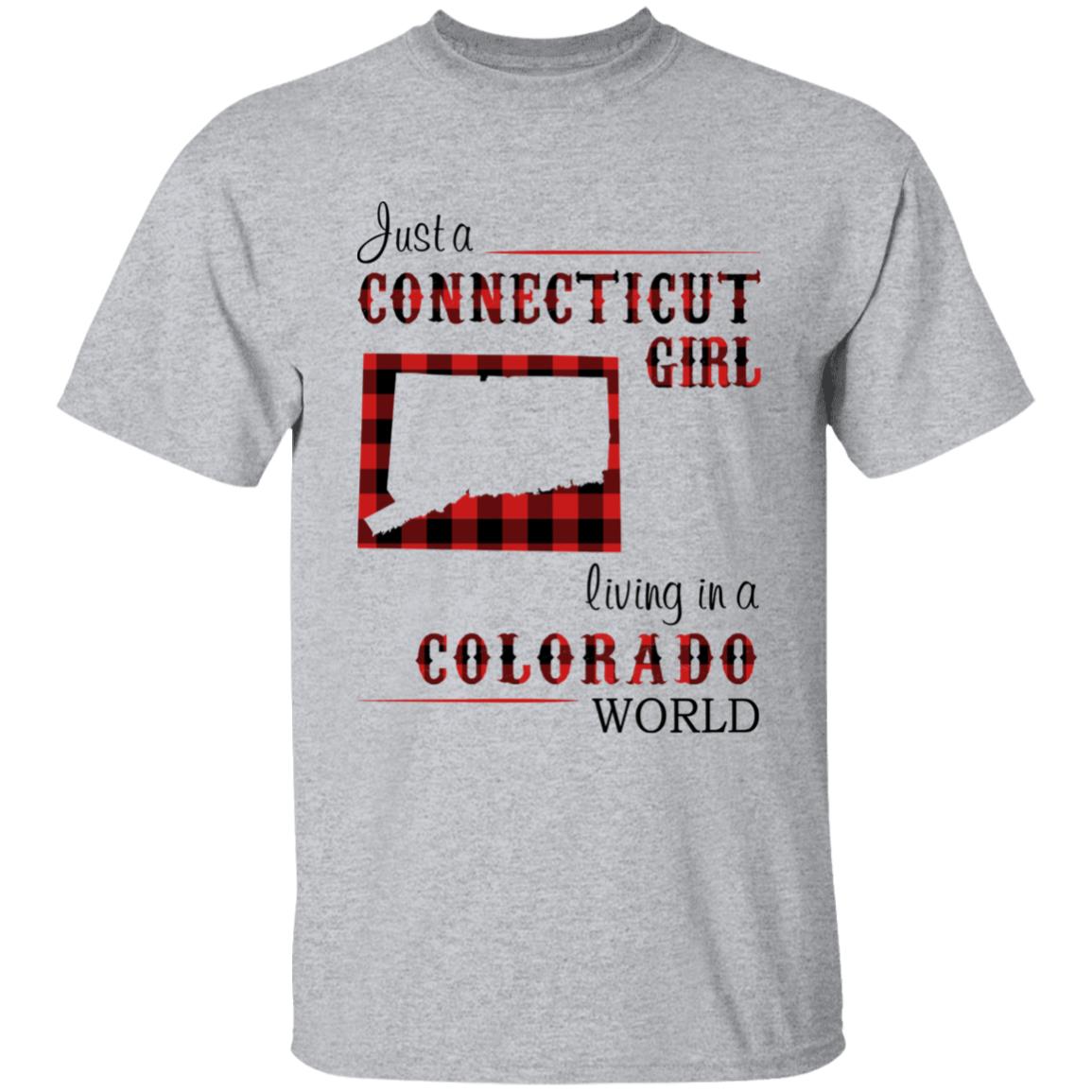 Just A Connecticut Girl Living In A Colorado World T-shirt - T-shirt Born Live Plaid Red Teezalo