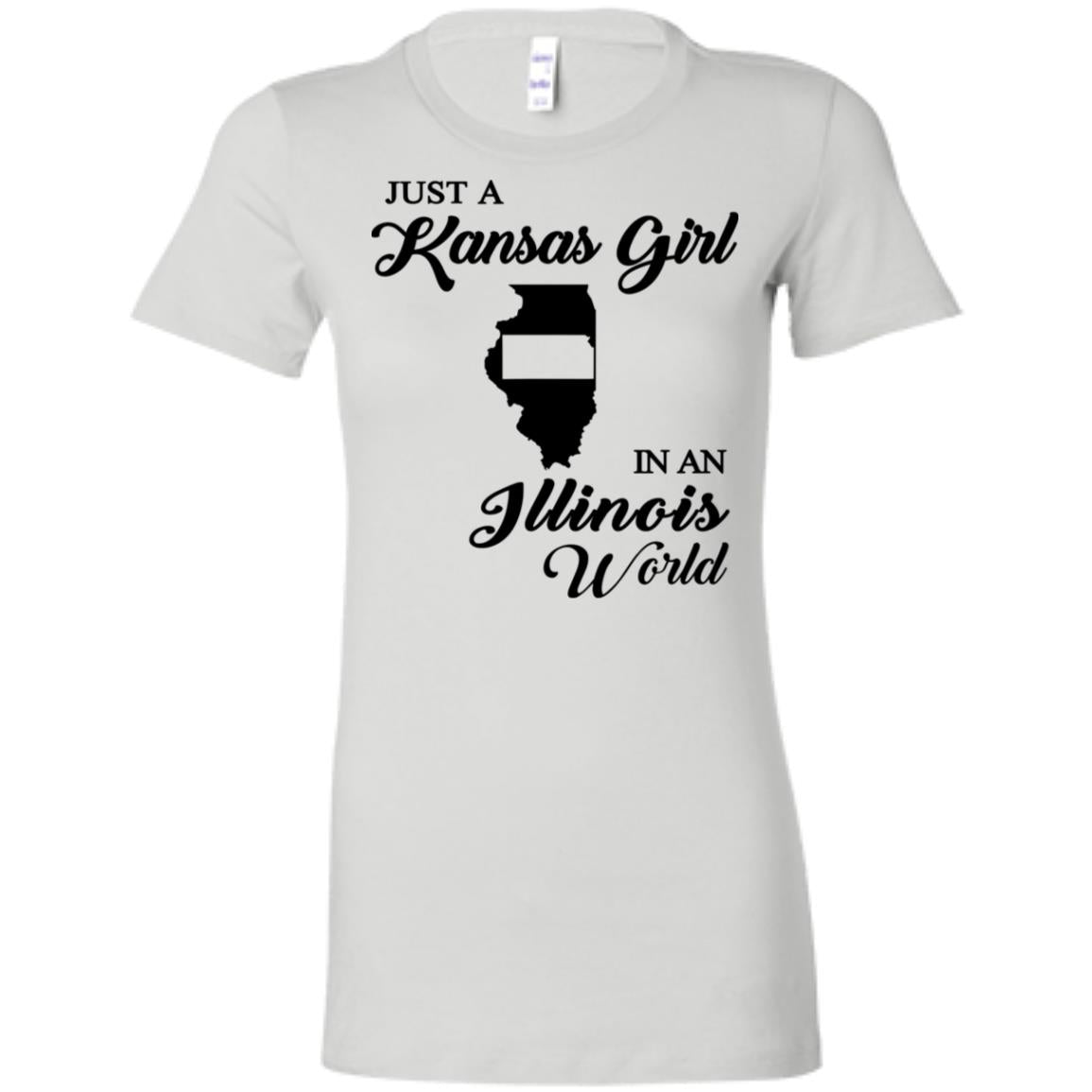 Just A Kansas Girl In An Illinois World T-Shirt - T-shirt Teezalo