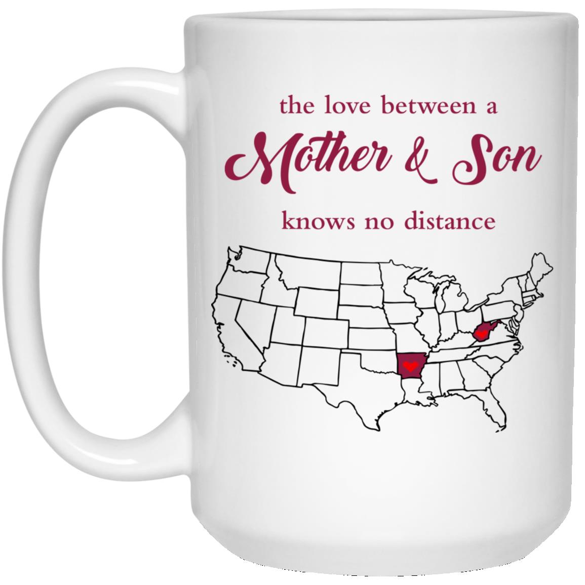 Arkansas West Virginia The Love Between Mother And Son Mug - Mug Teezalo