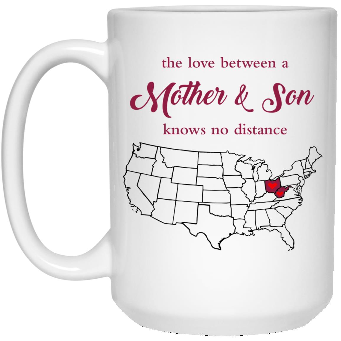 West Virginia Ohio The Love Between Mother And Son Mug - Mug Teezalo