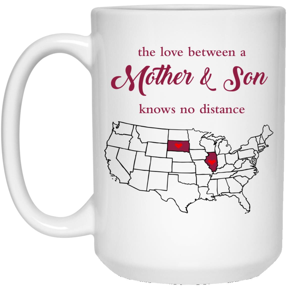 Illinois South Dakota The Love Between Mother And Son Mug - Mug Teezalo