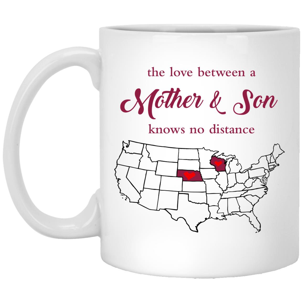 Wisconsin Nebraska The Love Between Mother And Son Mug - Mug Teezalo