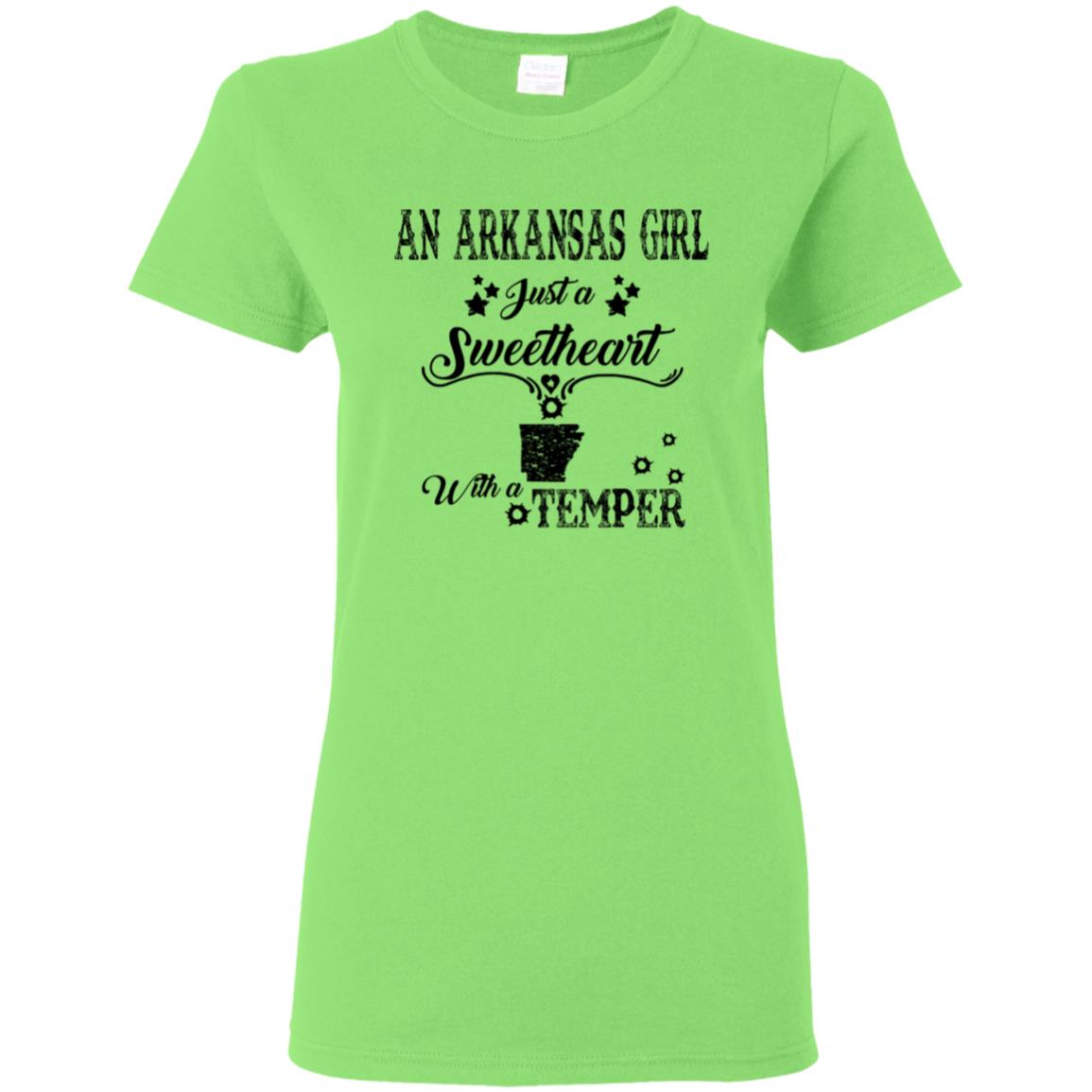 An Arkansas Girl Just A Sweetheart With A Temper T-Shirt - T-shirt Teezalo