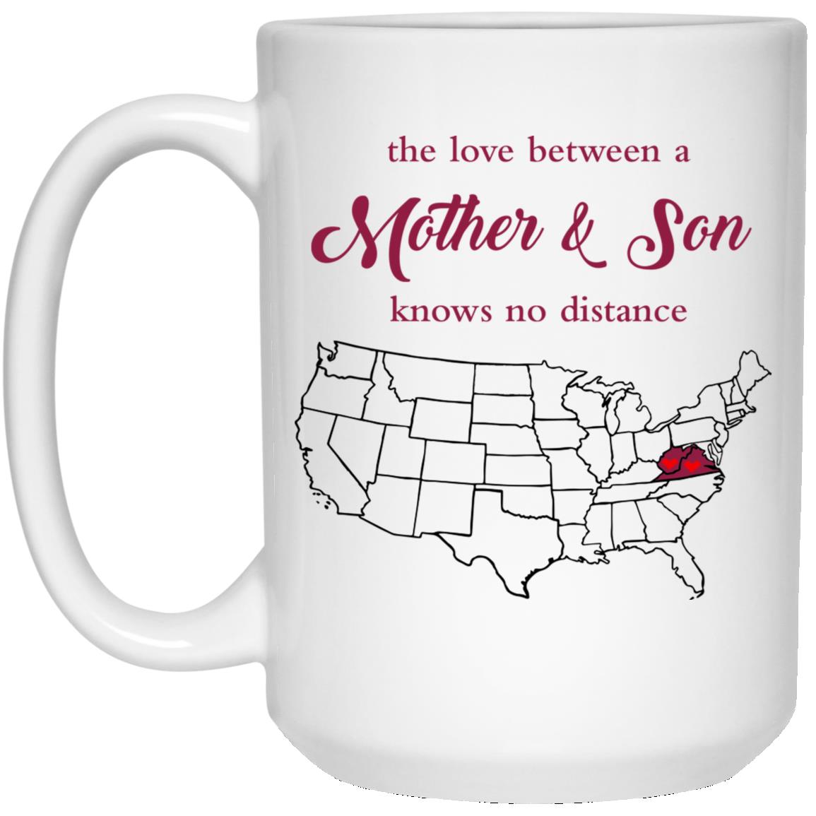 West Virginia Virginia The Love Between Mother And Son Mug - Mug Teezalo
