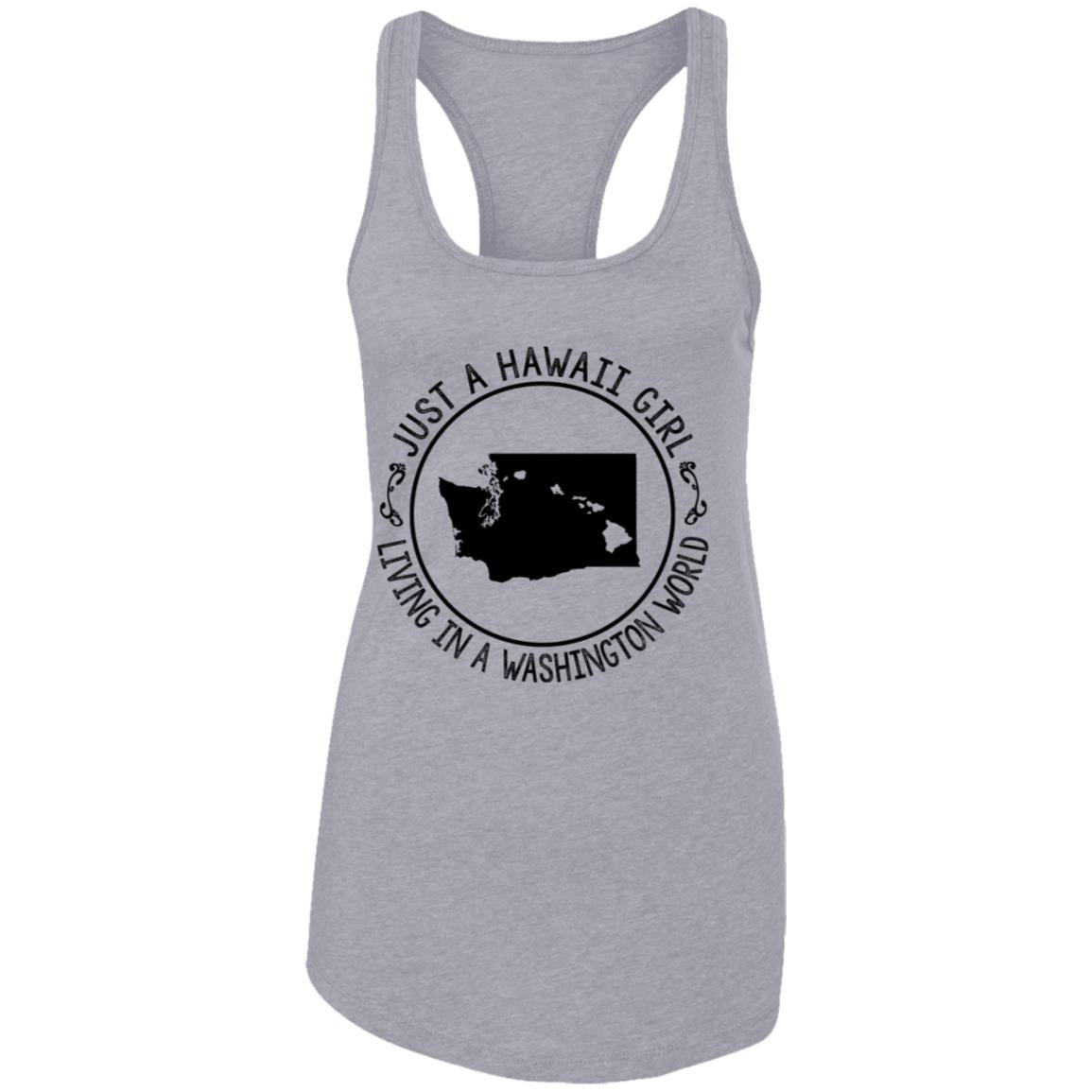 Just A Hawaii Girl Living In A Washington World Hoodie - Hoodie Teezalo