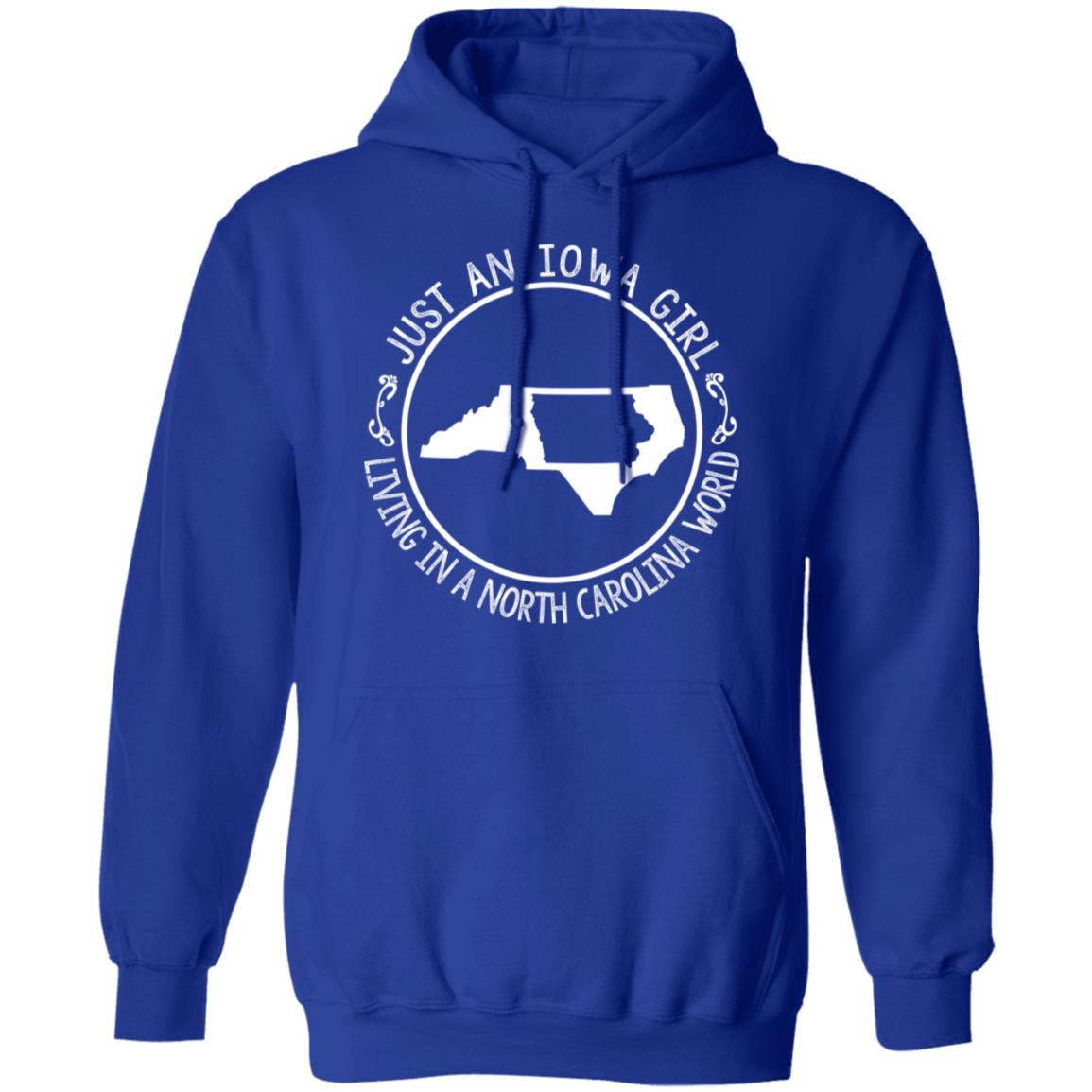 Just An Iowa Girl Living In A North Carolina World T- Shirt - T-shirt Teezalo
