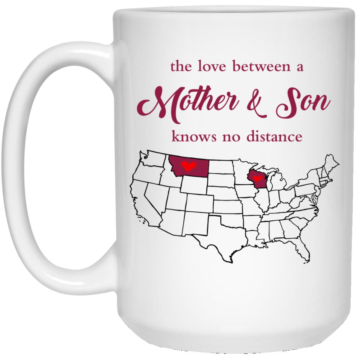 Wisconsin Montana The Love Between Mother And Son Mug - Mug Teezalo