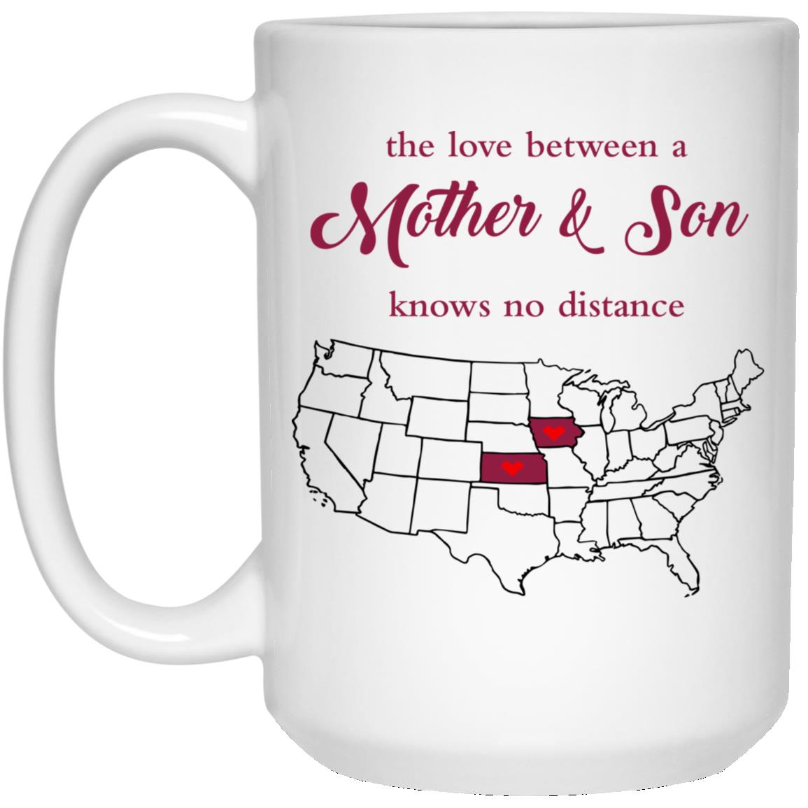 Iowa Kansas The Love Between Mother And Son Mug - Mug Teezalo