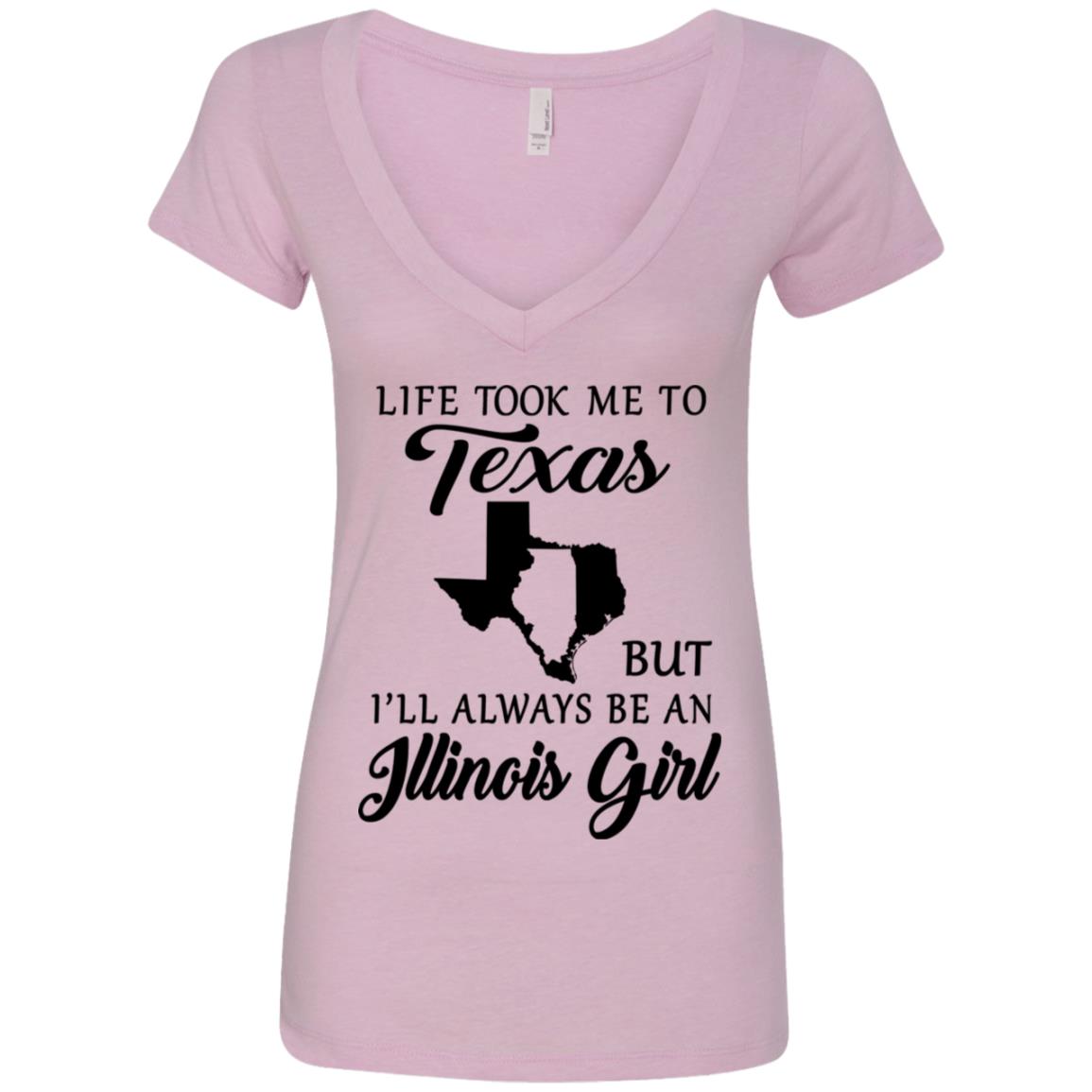 Life Took Me To Texas Always Be An Illinois Girl T-shirt - T-shirt Teezalo