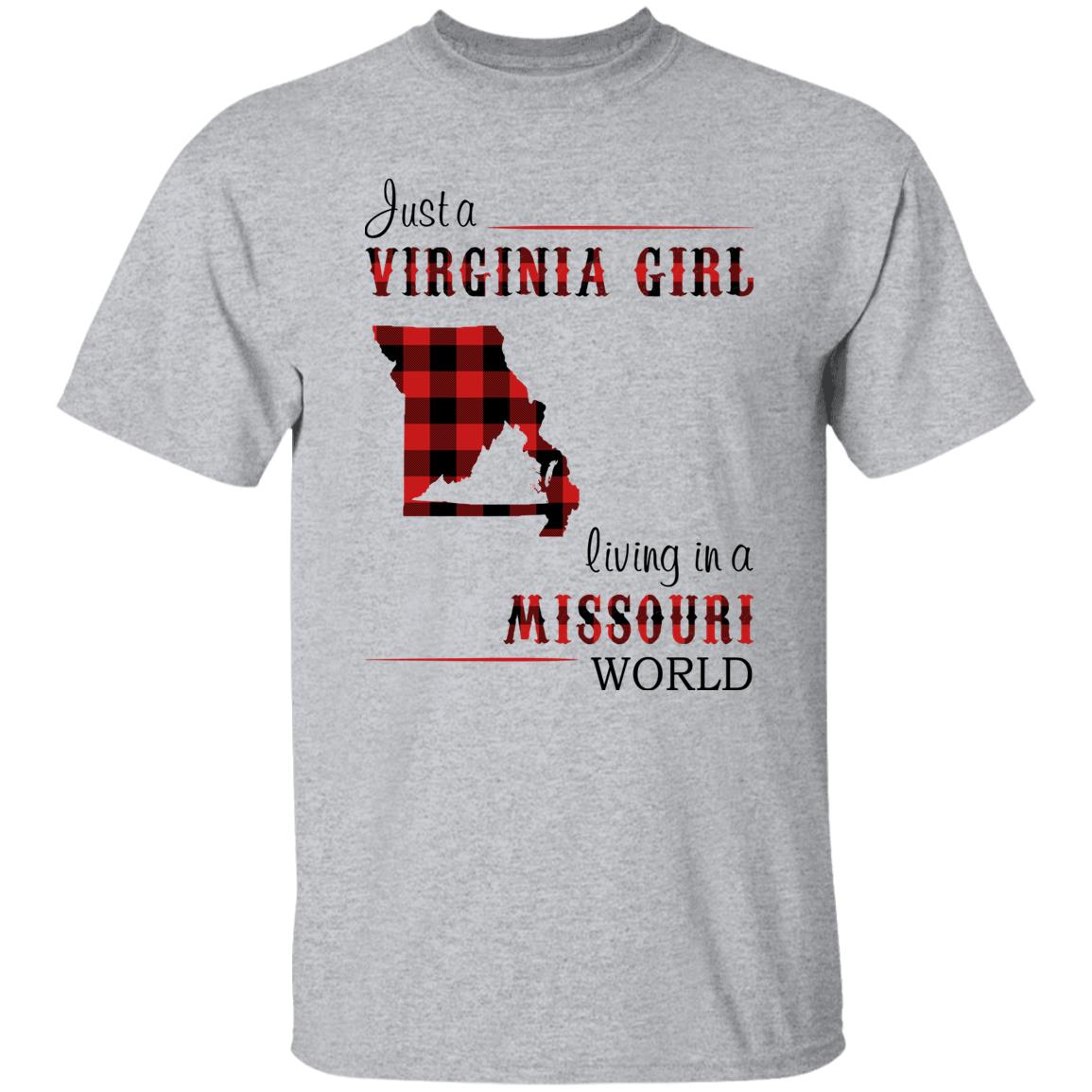 Just A Virginia Girl Living In A Missouri World T-shirt - T-shirt Born Live Plaid Red Teezalo
