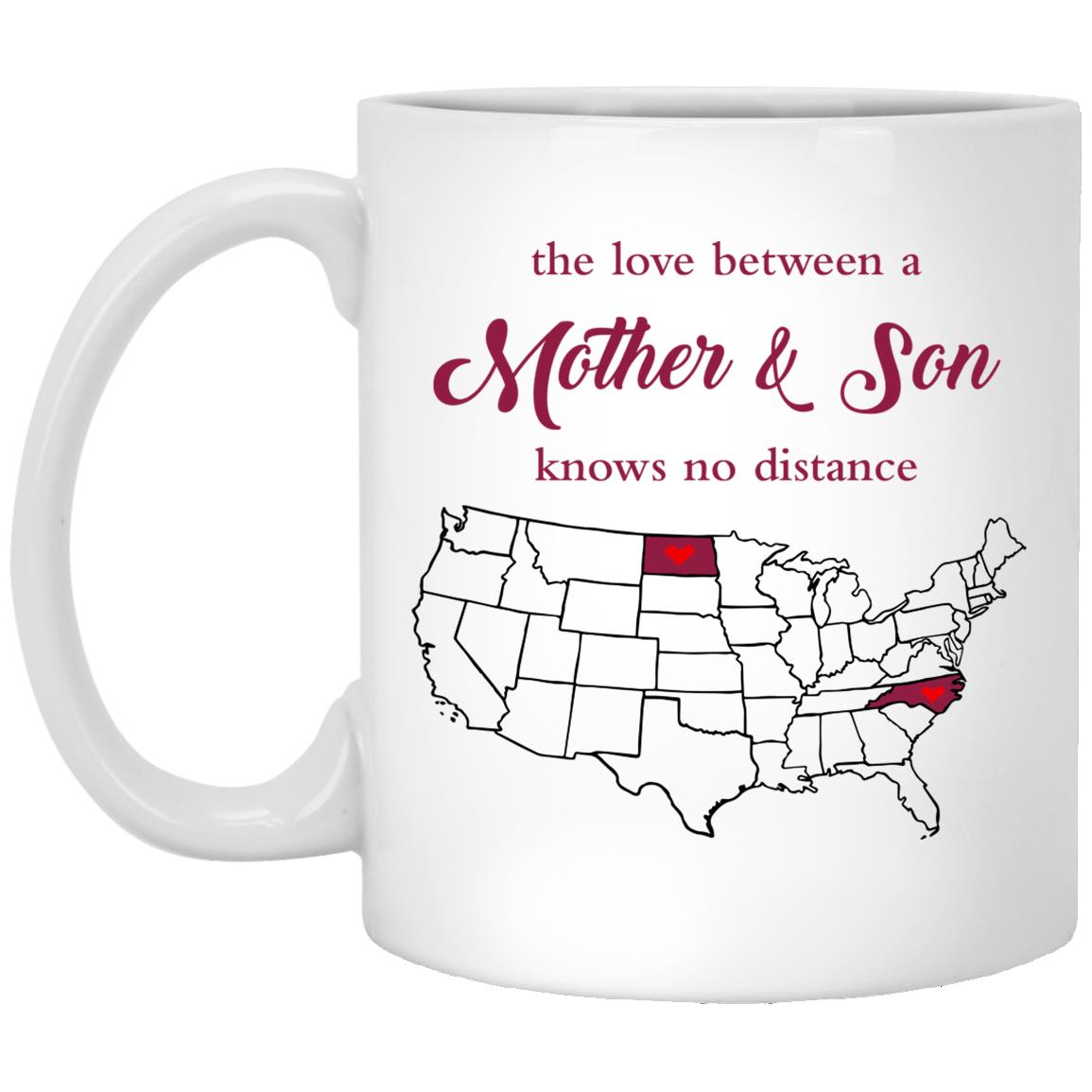 North Dakota North Carolina The Love Between Mother And Son Mug - Mug Teezalo