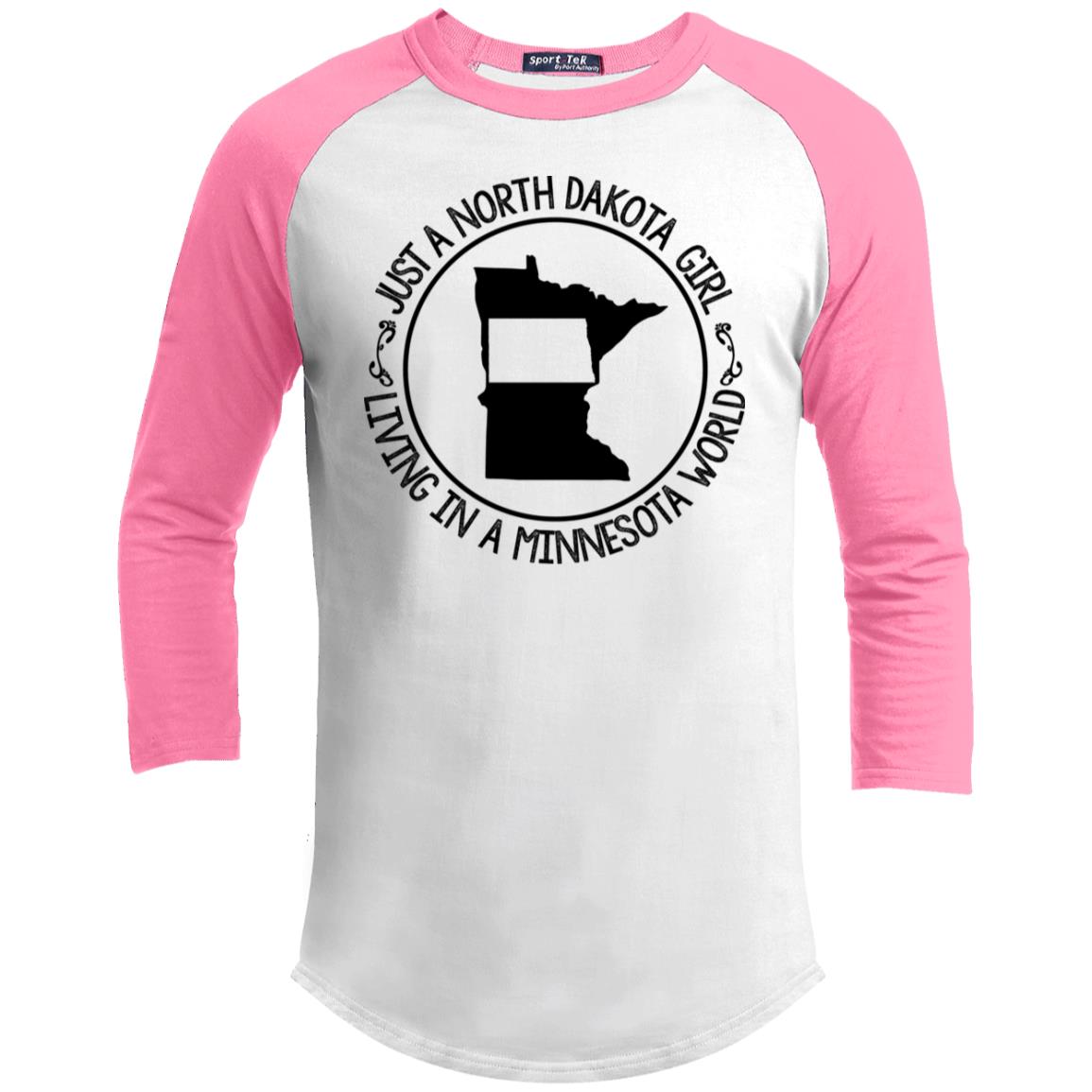 North Dakota Girl Living In Minnesota World T Shirt - T-shirt Teezalo