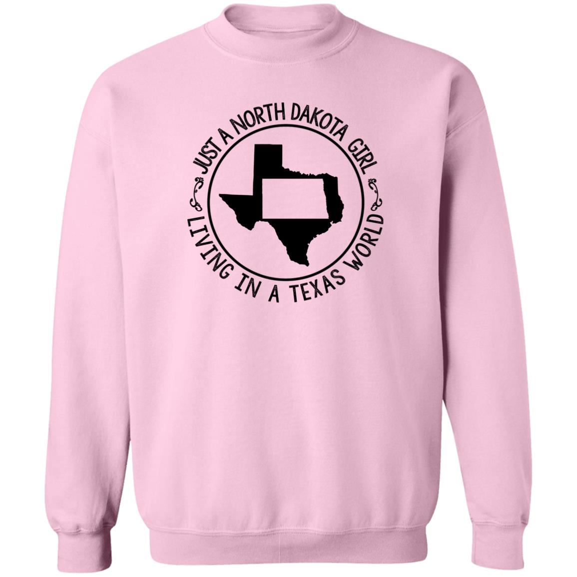 North Dakota Girl Living In Texas World T Shirt - T-shirt Teezalo