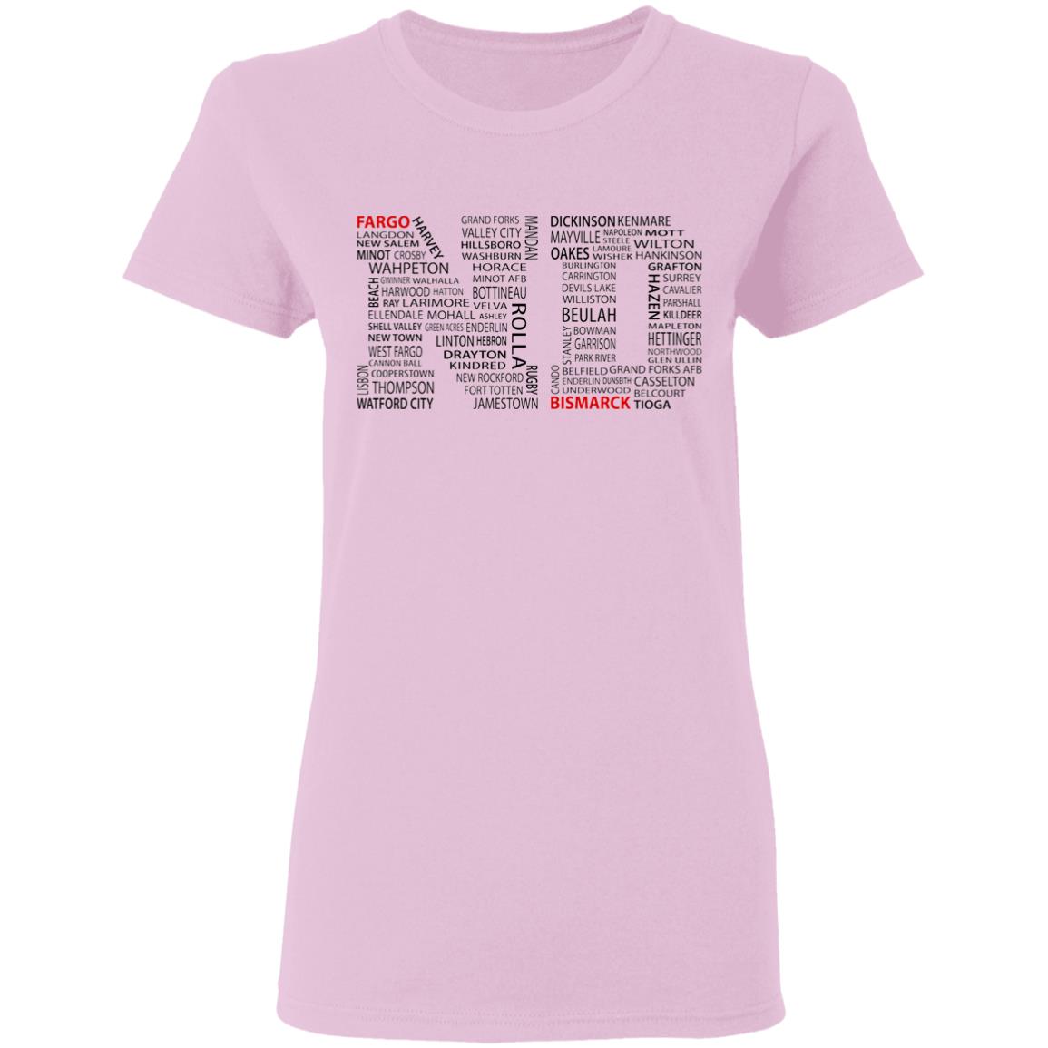 North Dakota Cities T Shirt - T-shirt Teezalo