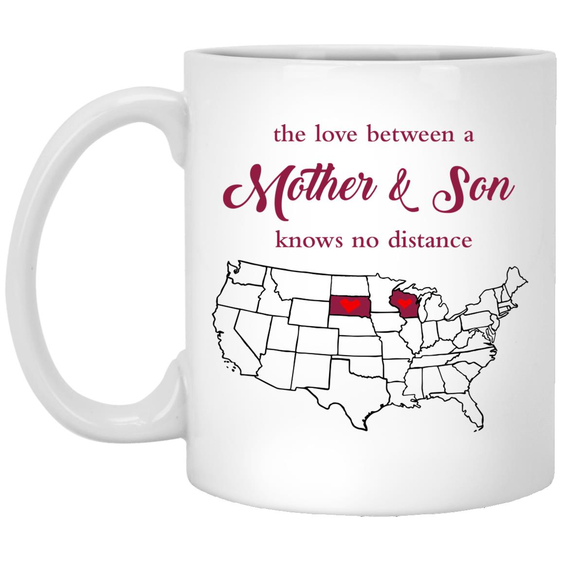 Wisconsin South Dakota The Love Between Mother And Son Mug - Mug Teezalo