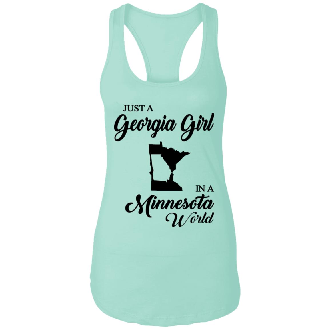 Just A Georgia Girl In A Minnesota World T-Shirt - T-Shirt Teezalo