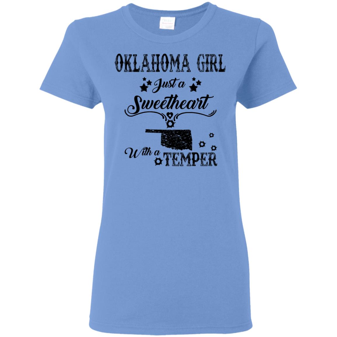 Oklahoma Girl Just A Sweetheart With A Temper T Shirt - T-shirt Teezalo