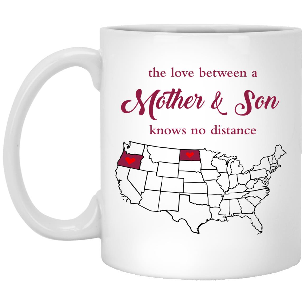 North Dakota Oregon The Love Between Mother And Son Mug - Mug Teezalo