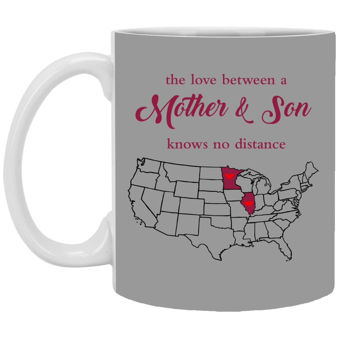 Illinois Minnesota The Love Between Mother And Son Mug - Mug Teezalo