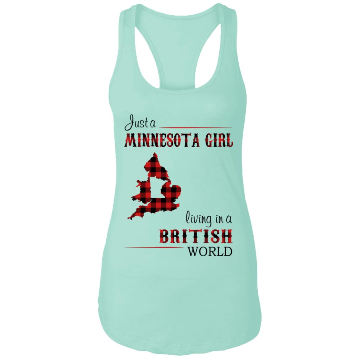 Just A Minnesota Girl Living In A British World T Shirt - T-shirt Teezalo