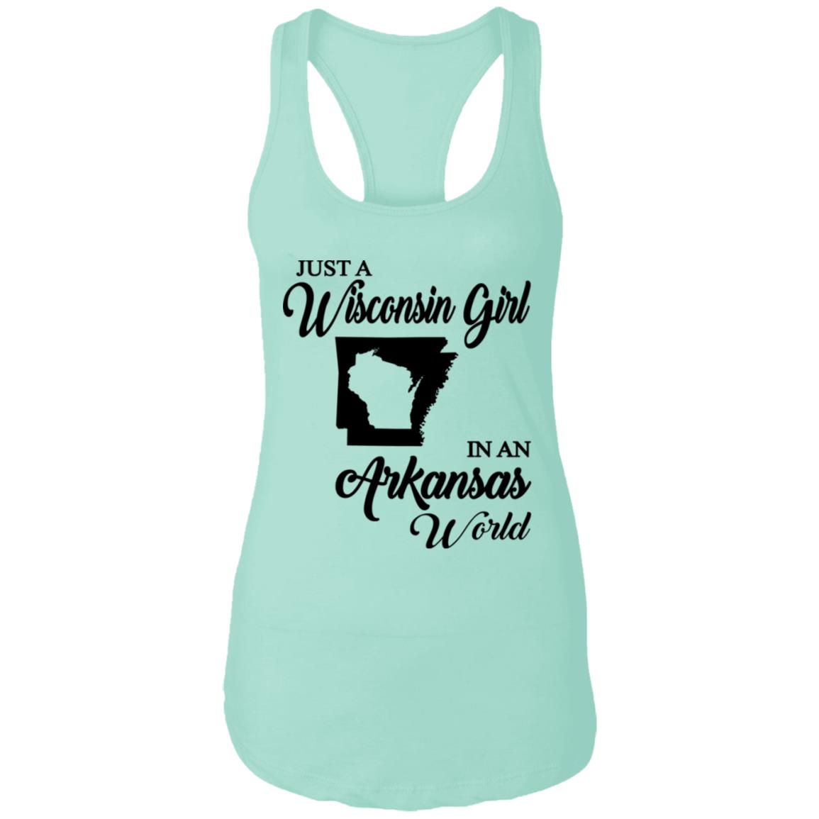 Just A Wisconsin Girl In An Arkansas World T-shirt - T-shirt Teezalo