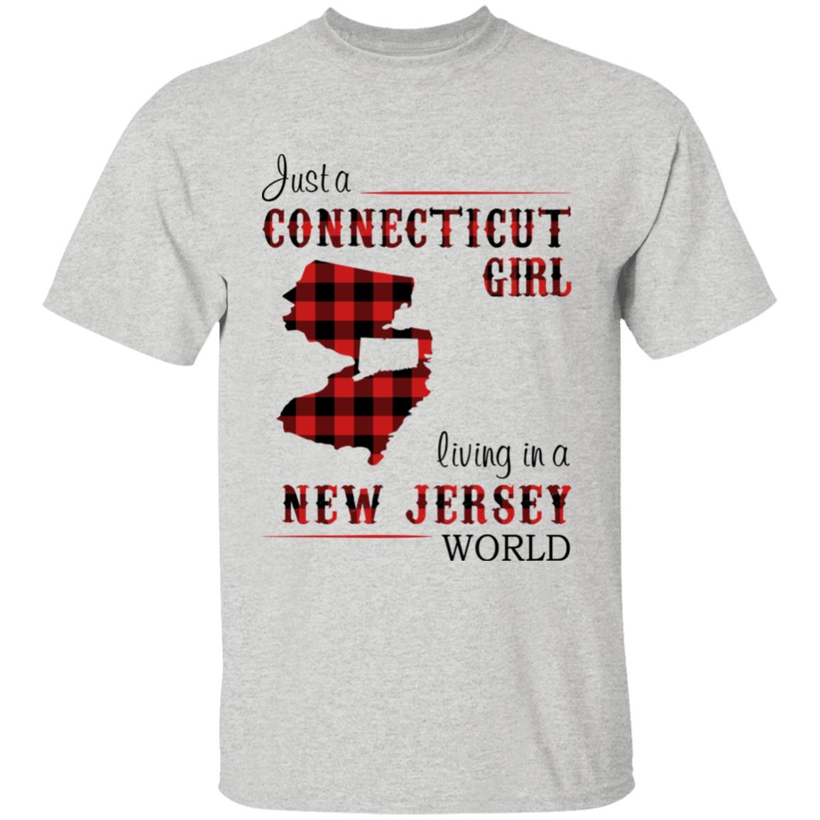 Just A Connecticut Girl Living In A New Jersey World T-shirt - T-shirt Born Live Plaid Red Teezalo