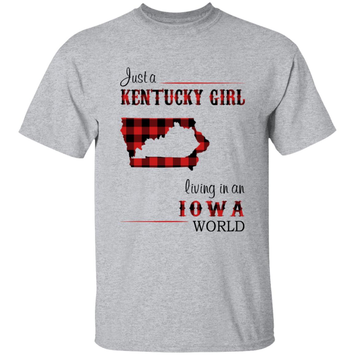 Just A Kentucky Girl Living In An Iowa World T-shirt - T-shirt Born Live Plaid Red Teezalo
