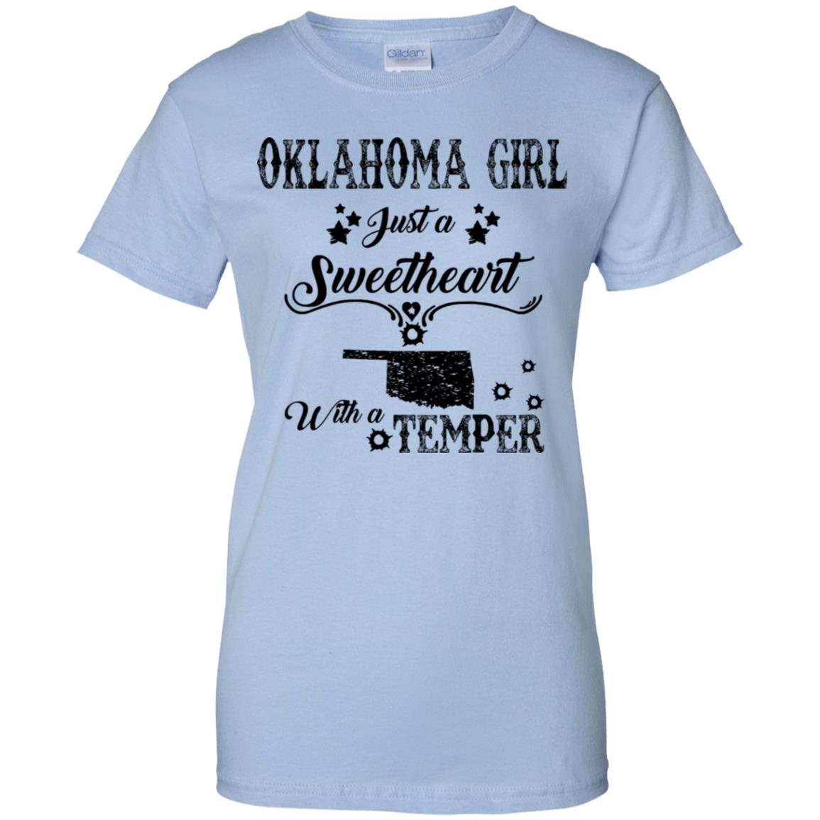 Oklahoma Girl Just A Sweetheart With A Temper T Shirt - T-shirt Teezalo