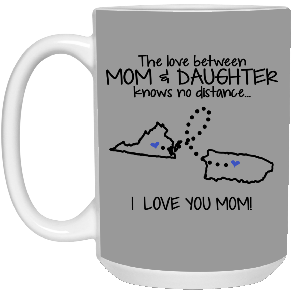 Puerto Rico Virginia The Love Between Mom And Daughter Mug - Mug Teezalo
