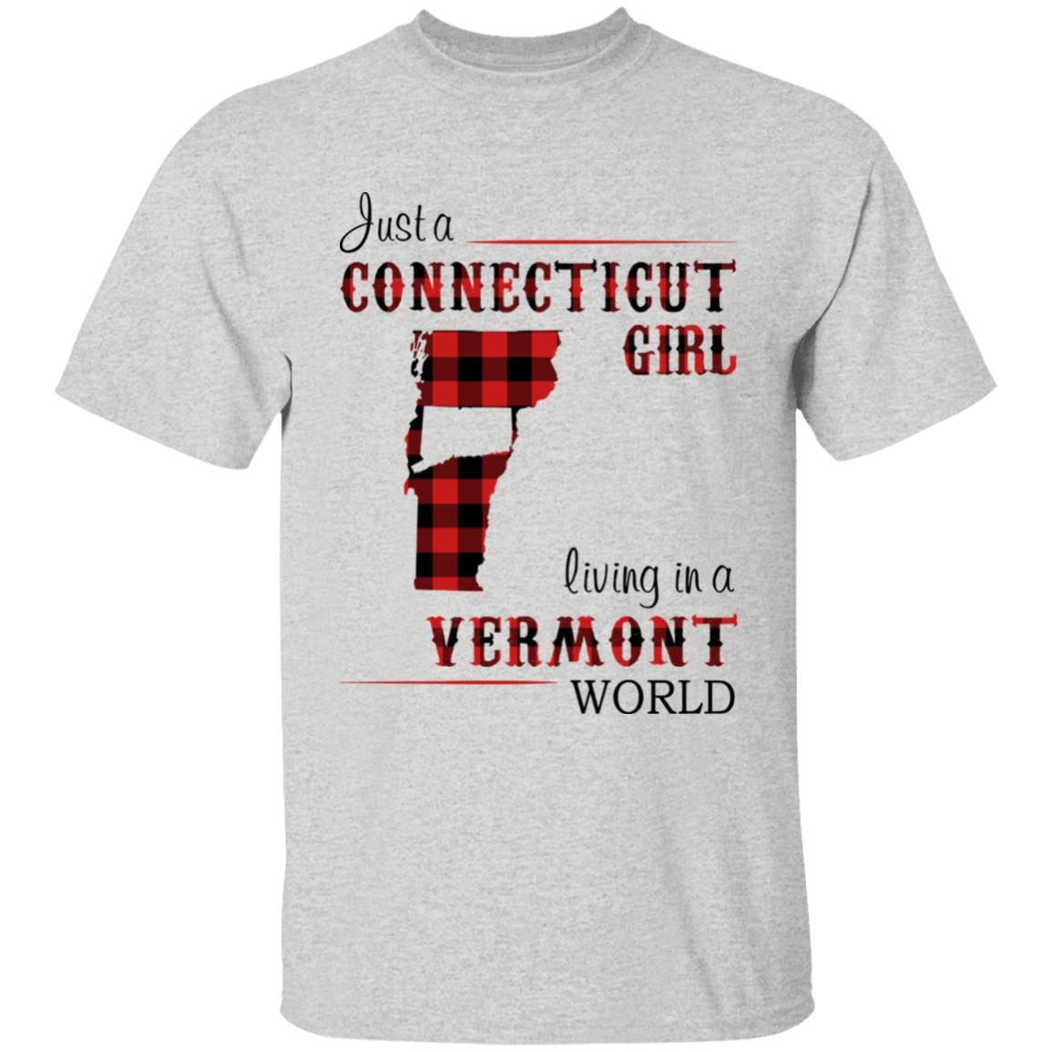 Just A Connecticut Girl Living In A Vermont World T-shirt - T-shirt Born Live Plaid Red Teezalo