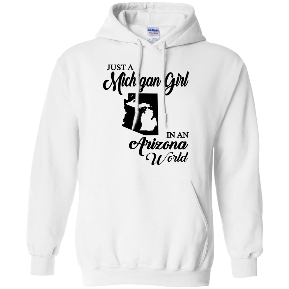 Just A Michigan Girl In An Arizona World T-Shirt - T-shirt Teezalo