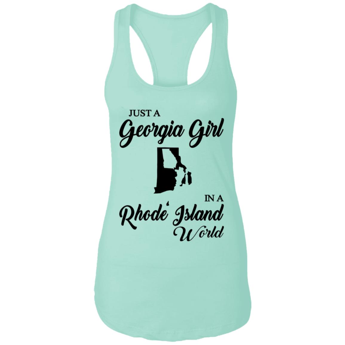 Just A Georgia Girl In A Rhode Island World T-Shirt - T-Shirt Teezalo