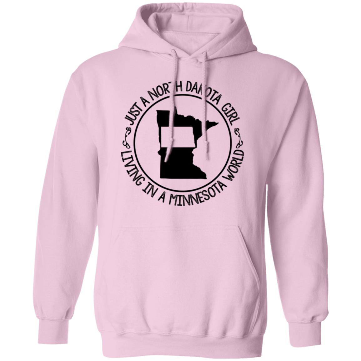 North Dakota Girl Living In Minnesota World T Shirt - T-shirt Teezalo