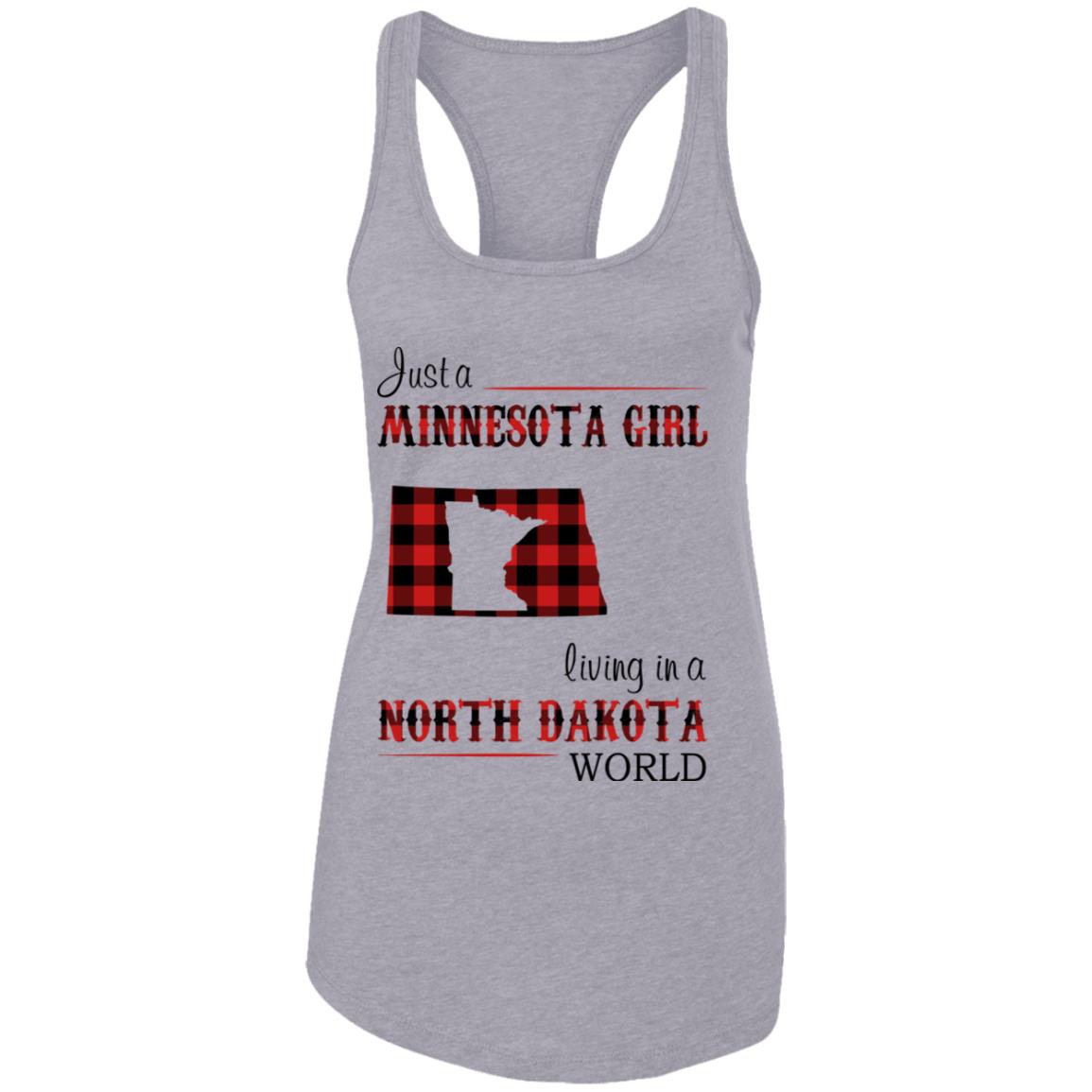 Just A Minnesota Girl Living In A North Dakota World T Shirt - T-shirt Teezalo