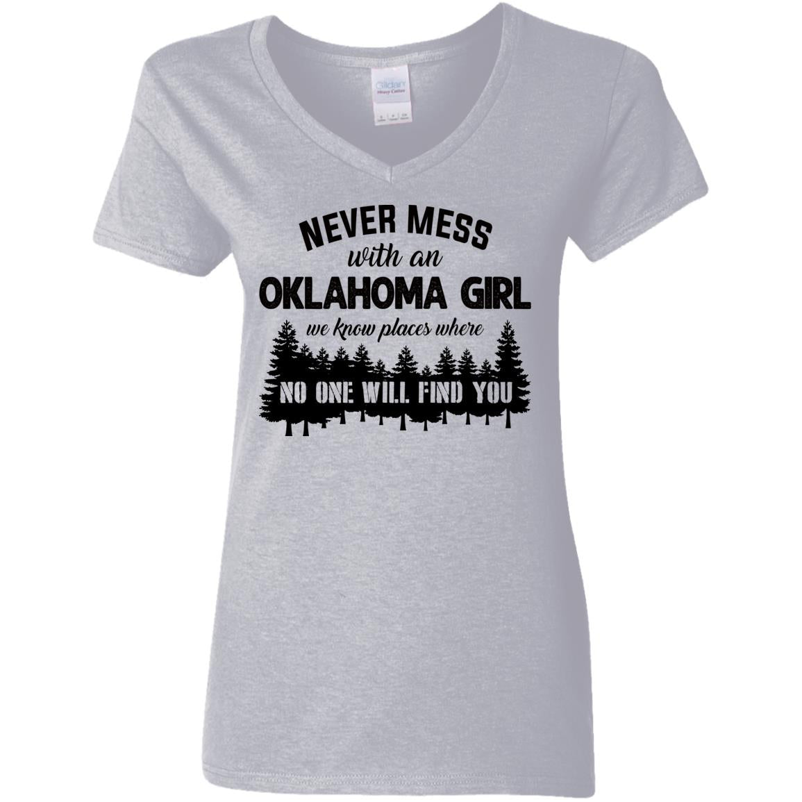 Never Mess With An Oklahoma Girl We Know Places T Shirt - T-shirt Teezalo