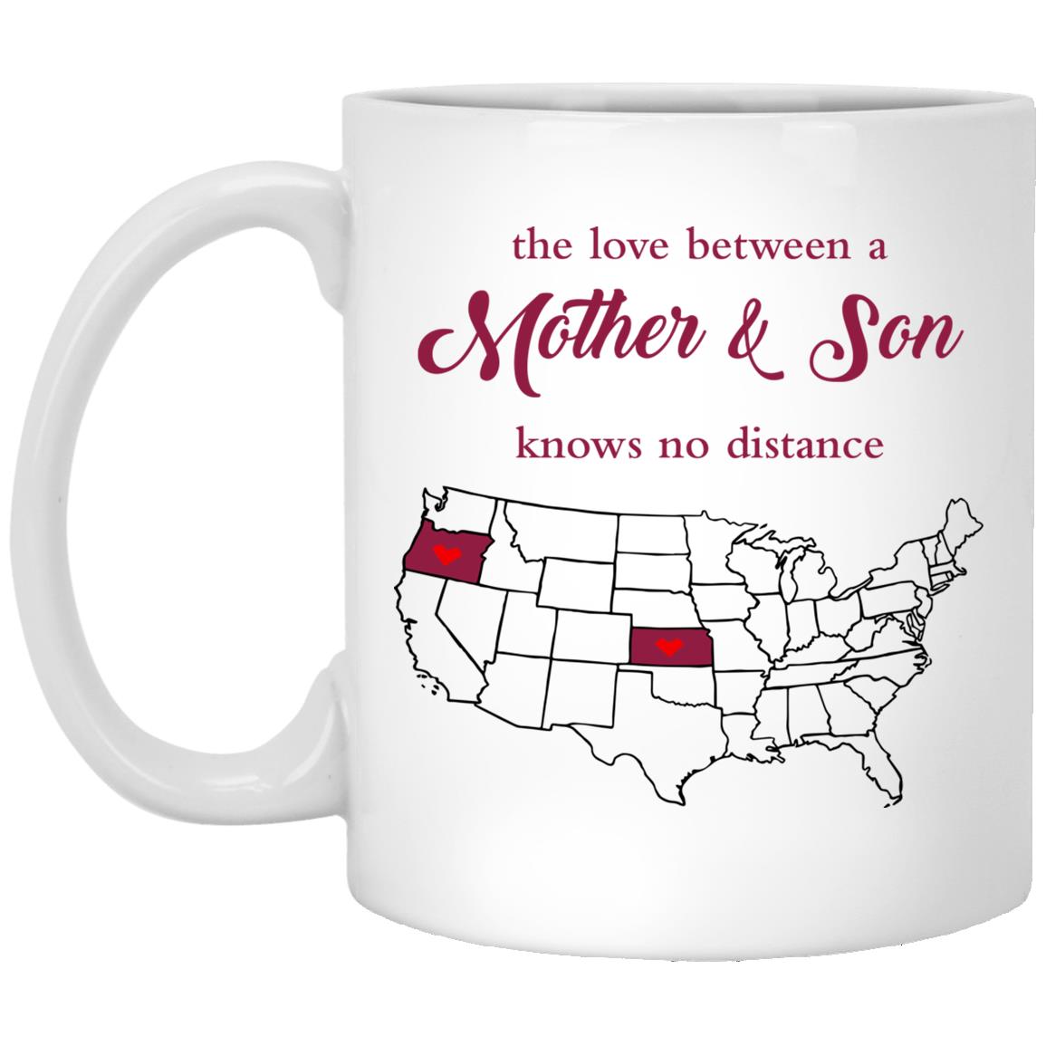 Kansas Oregon The Love Between Mother And Son Mug - Mug Teezalo